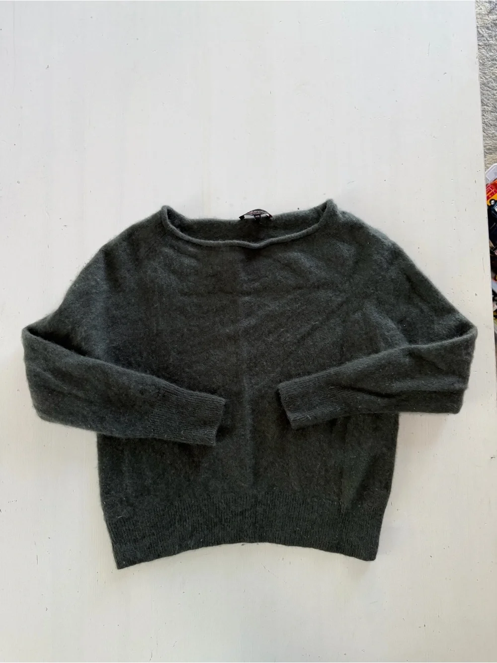 Quince Mongolian Cashmere Boatneck Sweater Dark Grey XS